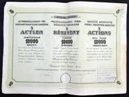 Budapest 1922-1923. "Mezőgazdasági Ipar-Részvénytársaság" részvénye 1000K-ről és 5 részvén...