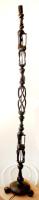 Afrikai stílusú faragásokkal díszített nagyméretű állólámpa vezetékezéssel, búra nélkül. 160 cm