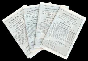 Budapest 1925. "Magyar Királyság 5%-kal kamatozó Járadékkölcsön Államadóssági Kötvény" 125.000K + 250.000K + 500.000K + 1.000.000K-ról, kettő szelvényekkel T:II,II-