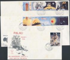 Holdraszállás sor 5 ötöscsíkban 6 db FDC (rozsda) Moon landings set in 5 stripes of 5 FDC (stain)