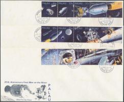 Holdraszállás sor 5 ötöscsíkban 6 db FDC (rozsda) Moon landings set in 5 stripes of 5 FDC (stain)