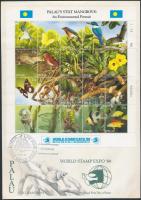 Stamp Exhibition Animals-Flowers whole sheet FDC, Bélyegkiállítás; Állatok - Virágok teljes ív FDC