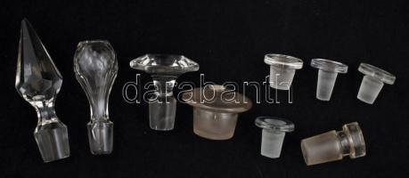 9 db üvegdugó apró csorbákkal