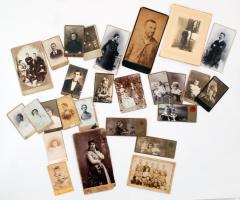 cca 1880-1900 28 db keményhátú fotó vegyes témában és minőségben
