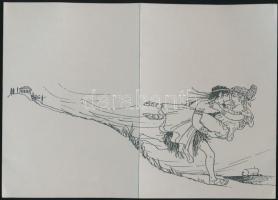 cca 1960-1990 20 db. klf  művészek által aláírt, néha illusztrált üdvözlőlap, kiállítási meghívó, ké...