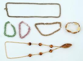 Bizsu tétel: benne 2 nyaklánc, 4 karkötő, összesen: 6 db