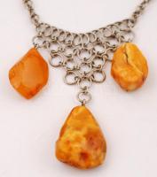 Borostyán nyaklánc, 72 cm