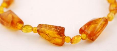 Borostyán nyaklánc, 66 cm