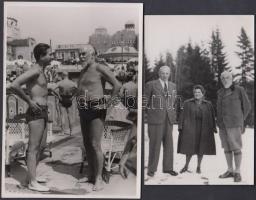 cca 1940 Nadler Herbert (1883-1951) vadászati szakíró, az állatkert igazgatója (1929-től) (szakállas), Rozgonyi felvétele, 2 db fotó, 14x9 cm és 16x11 cm