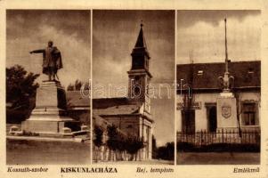 Kiskunlacháza, Kossuth szobor, Református templom, emlékmű