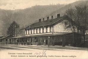 Garamberzence, vasútállomás, Czidlik Ferencz állomás vendéglős reklám / railway station, advertiseme...