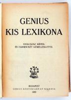 Genius kis lexikona. Nyolcszáz képpel és harminckét műmelléklettel. Bp., 1933, Genius. Kissé viselte...