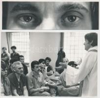 cca 1990 Havran Zoltán képriportja egy börtönben tartott igehirdetésről, 6 db fotó, 12x18 cm