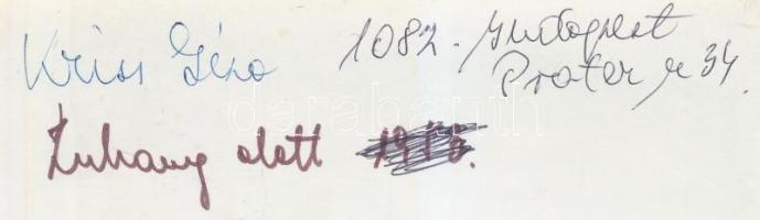 cca 1950 Kriss Géza: Zuhany alatt, aláírt, feliratozott vintage fotóművészeti alkotás, 24x16 cm