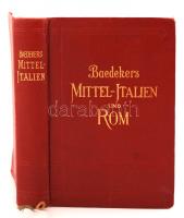 Baedekker: Mittel-Italien und Rom / Közép Olaszország és RÓma útikönyv. Rengeteg térképpel. / Karl Baedekker: Middle-Italy and Rome tourist guide with maps and pictures. Leipzig 1927. Baedekker. 556p.