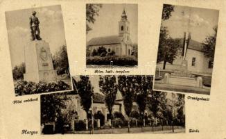 Horgos, Zárda, Hősi emlékmű, Országzászló / nunnery, statue, country flag (EK)