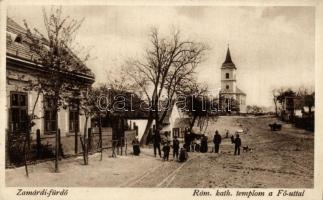 1925 Zamárdi-fürdő, Katolikus templom, Fő út; Varga és Csáki fűszerkereskedők kiadása