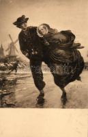 Patineurs Zélandais / Zealand skaters s: Adolf Alexander Dillens