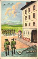 4 db RÉGI használatlan magyar irredenta motívumlap, vegyes minőség; Ereklyés Országzászló Nagybizott...