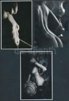 cca 1980 Szép aktfotók, 3 db  finoman erotikus fénykép, 12x8 cm / cca 1980 3 erotic photos, 12x8 cm