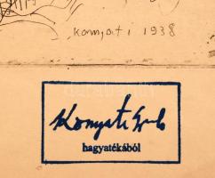 Komjáti-Wanyerka Gyula (1894-1958): Kastély. Rézkarc, papír, jelzett a karcon, hagyatéki pecséttel, ...