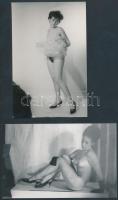 cca 1970 Öt leánynak, öt emléke, 5 db finoman erotikus fénykép, 14x9 cm /
cca 1970 5 erotic photos,...