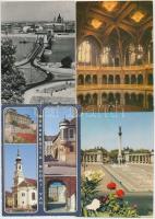 67 db MODERN budapesti városképes lap, benne néhány fekete-fehér városképes lap / 67 modern Hungaria...