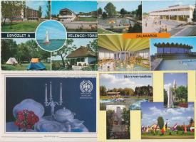 91 db MODERN magyar városképes lap és néhány motívum lap, benne pár nagy méretű képeslap / 91 modern...