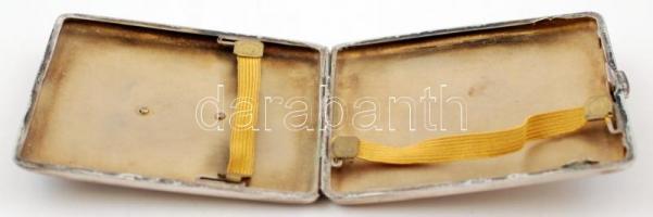 Ezüst (Ag.) cigarettatárca, jelzett osztrák címeres mini plakettel, "Von der Makówka bis zur St...