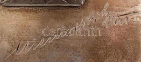 Ezüst (Ag.) cigarettatárca, jelzett osztrák címeres mini plakettel, "Von der Makówka bis zur St...