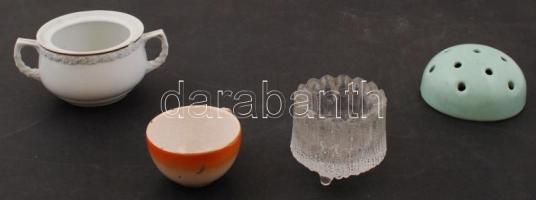 Porcelán tétel, bögrék, tányérok összesen: 9 db