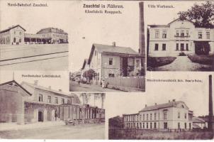 Zauchtel mit Bahnhöfe und Fabriken