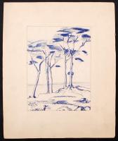 Szabó jelzéssel: Rügen 1966. Toll, papír, 20×16 cm