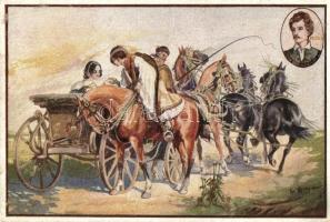 4 db RÉGI motívumlap; Petőfi folklór / 4 old motive cards; Petőfi folklore cards