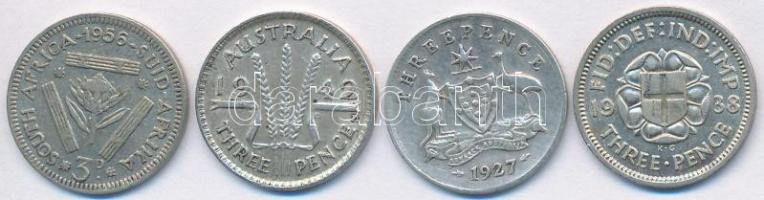 Vegyes: Ausztrália 1927. 3P Ag + 1942D 3P Ag + Dél-Afrika 1956. 3P Ag T:2,2- Mixed: Australia 1927. 3 Pence Ag + 1942D 3 Pence Ag + South Africa 1956. 3 Pence Ag C:XF,VF