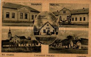 Tök, Községháza, Kultúrház, Református templom, Hangya, utca (EK)