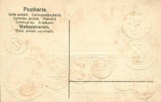 Spain, Spanien; set of coins, flag, Emb. litho (fl)