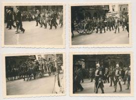 1942 4 db amatőr fotó Horthy István temetéséről, hátulján feliratozva, cca 6,5×9 cm /  1942 4 amateur photographs of the funeral of István Horthy, with inscriptions on their back, cca 6,5×9 cm