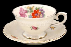 Bavaria Schumann hiányos kávés készlet, egyik csésze sérül, jelzett, kopott