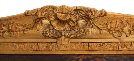 Koleszár György (?-?): A jó pásztor. Olaj, vászon, jelzett, antik nagy méretű keretben, 60×110 cm