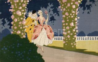 Italian art postcard, Baroque couple