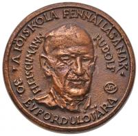 Lantos Györgyi (1953-) "A Főiskola fennállásának 30. évfordulójára / Fleischmann Rudolf" Br emlékérem eredeti tokban (79mm) T:2