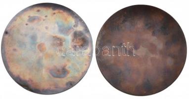 Vincze Dénes (1914-1972) 1970. "KISZ - Védnökségeink Jubileumi Éve" fém plakett (2x) (79mm...