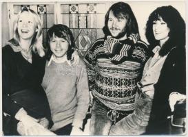 cca 1975 ABBA együttes, 3 db fotó, 13x18 cm