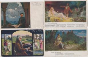 192 db RÉGI motívumlap, vegyes minőség; zenész, operák / 192 old motive cards, mixed quality; musici...