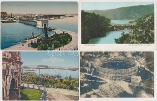 65 db RÉGI főleg horvát-délvidéki városképes lap, vegyes minőség; sok Abbazia, Pola / 65 old mostly ...