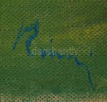 Olvashatatlan jelzéssel: Ebéd a szabadban. Vegyes technika, vászon, 30×39 cm