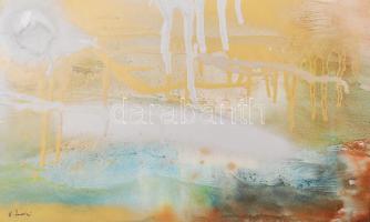 Olvashatatlan jelzéssel: Folyások. Vegyes technika, papír, 19×31 cm