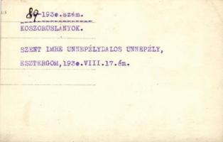 1930 Esztergom, Szent Imre dalosünnep, koszorúslányok; Rottár A. photo