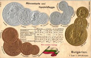 Bulgaria; set of coins, flag, Emb. litho (wet damage)